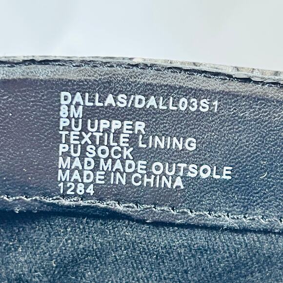 Steve Madden Dallas Reptile Print Zip Ankle Boots Size 8M Western Heels Used - Picture 9 of 10